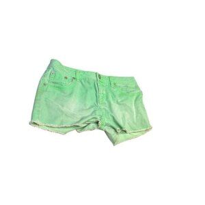 Country Club Chic Justice Jeans Women Jean Shorts Neon Green Size 16